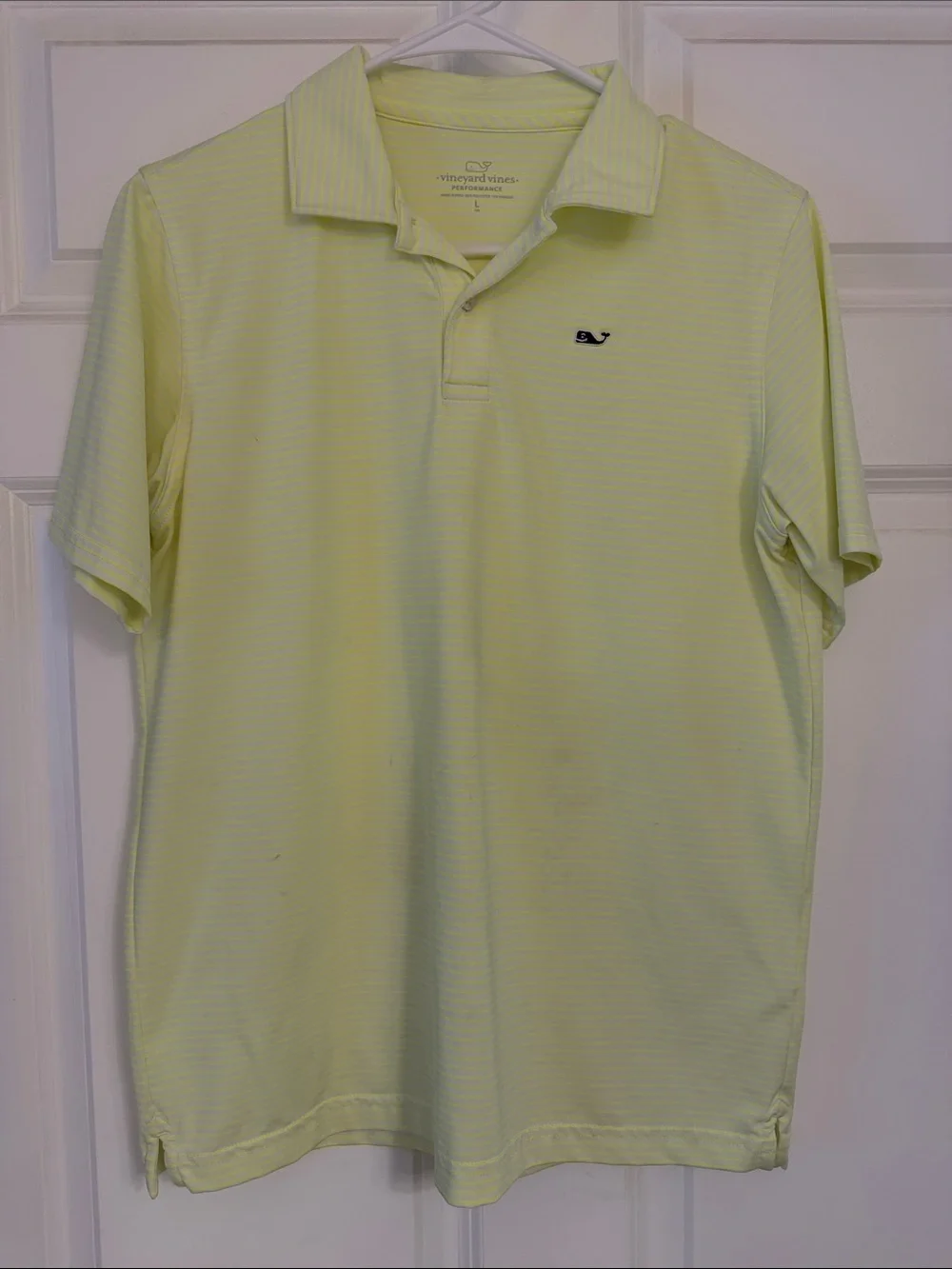 Vineyard Vines Light Yellow Striped Men’s Polo